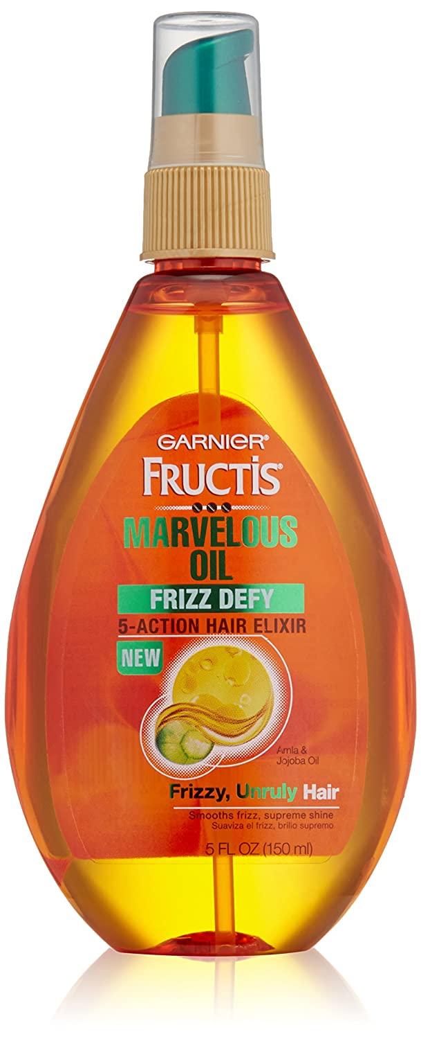 Garnier Skin and Hair Care Fructis Marvelous Oil Frizz Defy 5 Action Hair Elixir for Unruly Hair, 5 Fluid Ounce