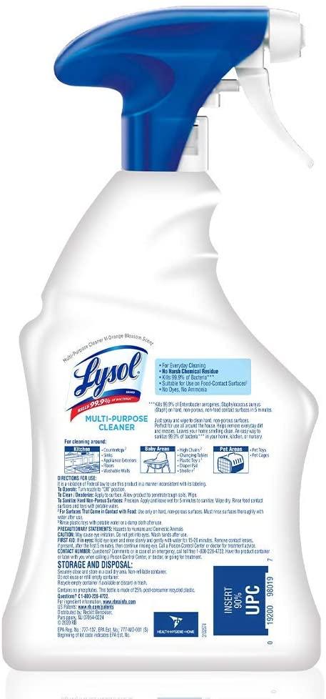 Lysol Multi-Purpose Cleaner - Trigger Simply Orange Blossom 22 oz (Pack of 3)