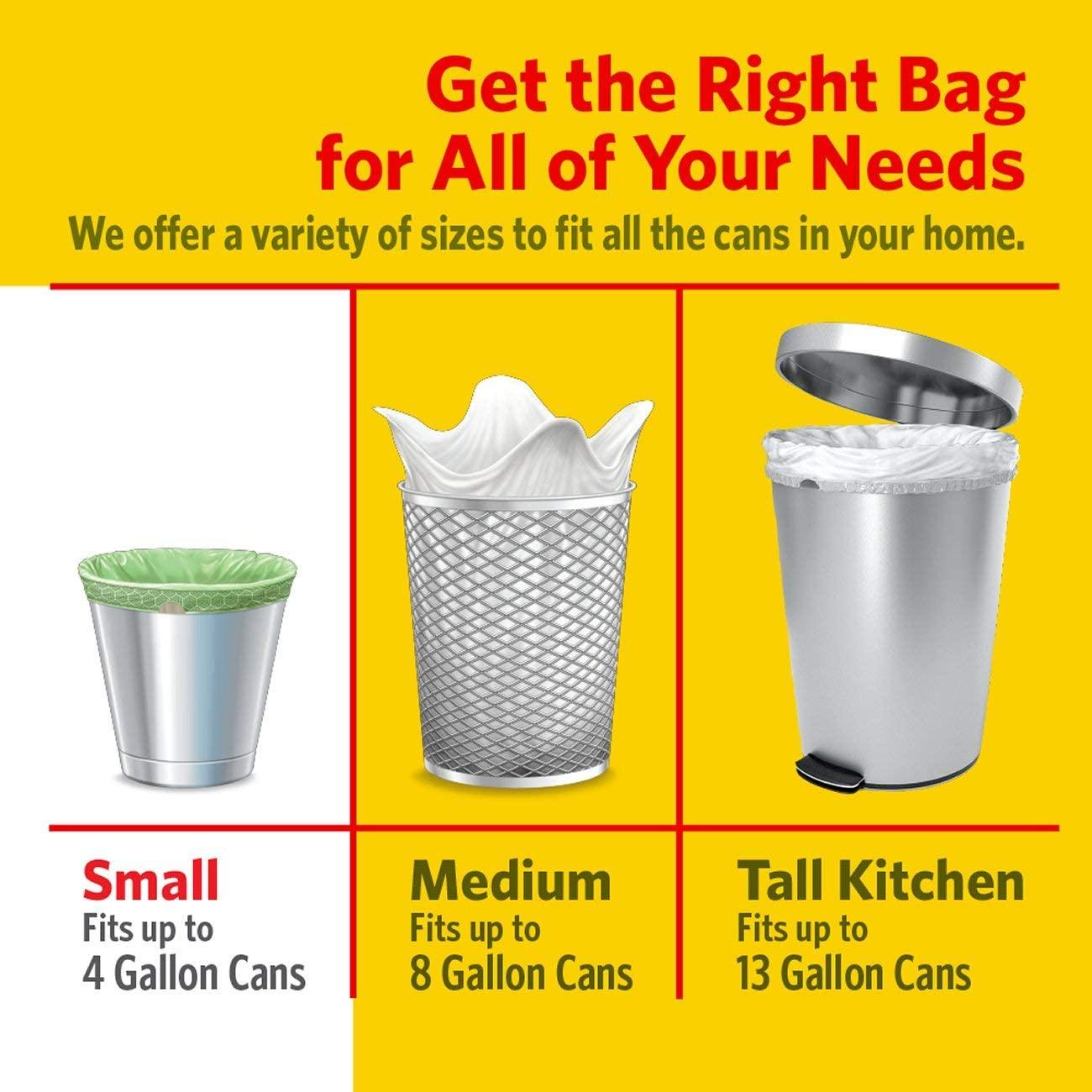 Glad Small Drawstring Trash Bags, 4 Gallon White Trash Bag