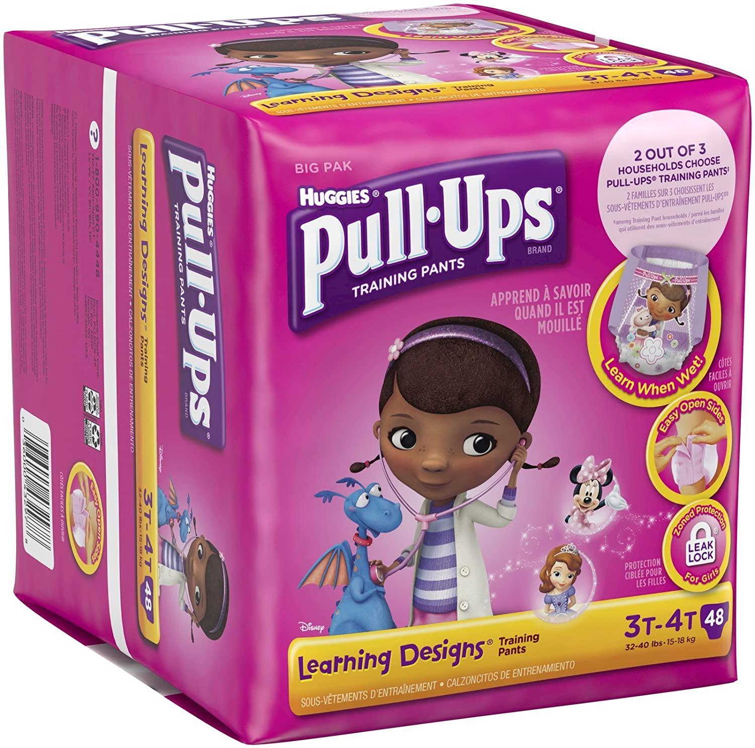Huggies Pull-Ups Training Pants Learning Designs, Girls, 3T-4T, 48