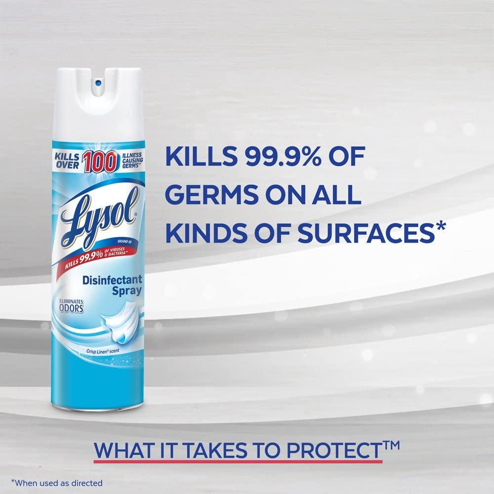 Lysol Disinfectant Spray, Crisp Linen, 12.5 oz (3 Pack)