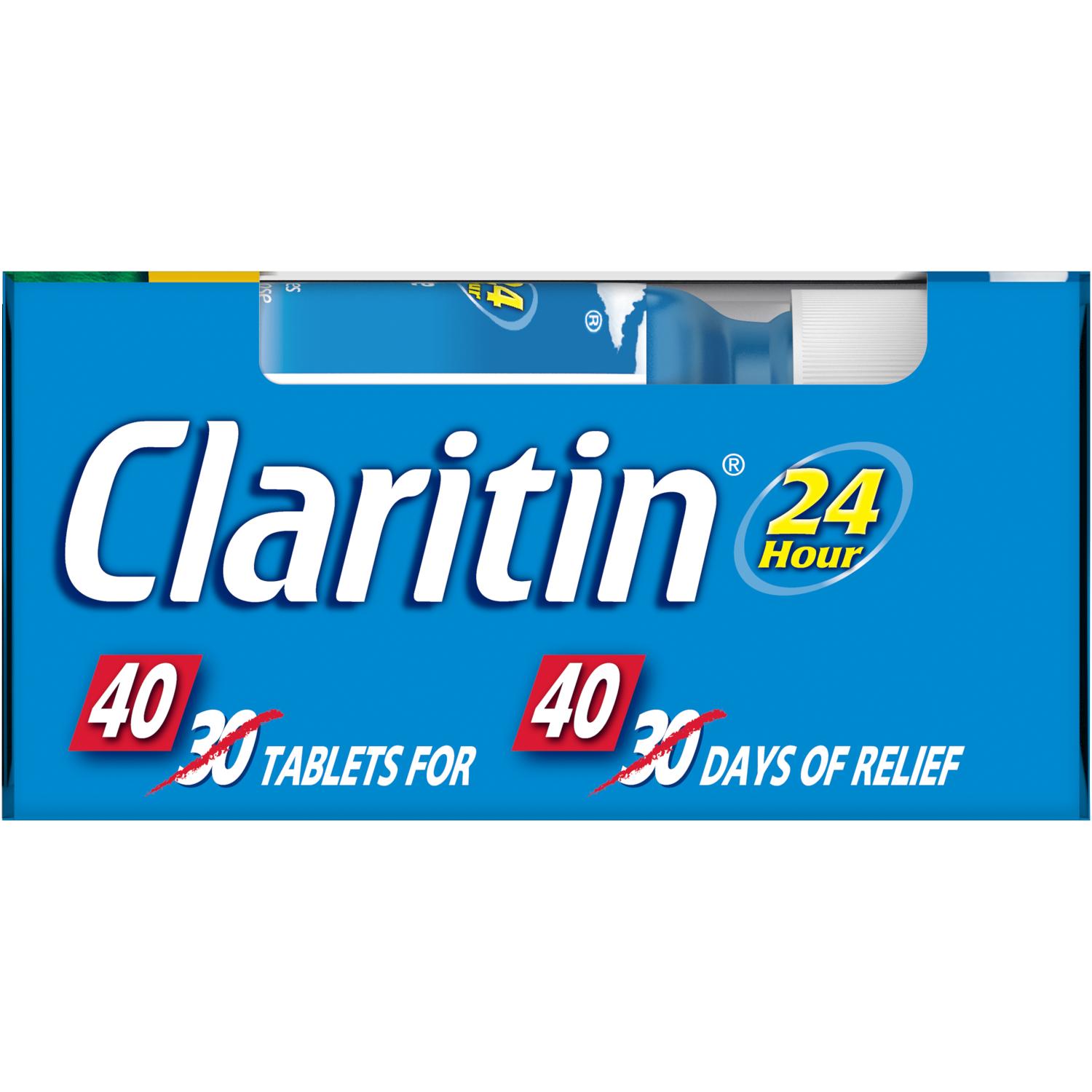 Claritin Non-Drowsy, Indoor & Outdoor Allergies, 24 Hour Allergy Relief, 40 Tablets