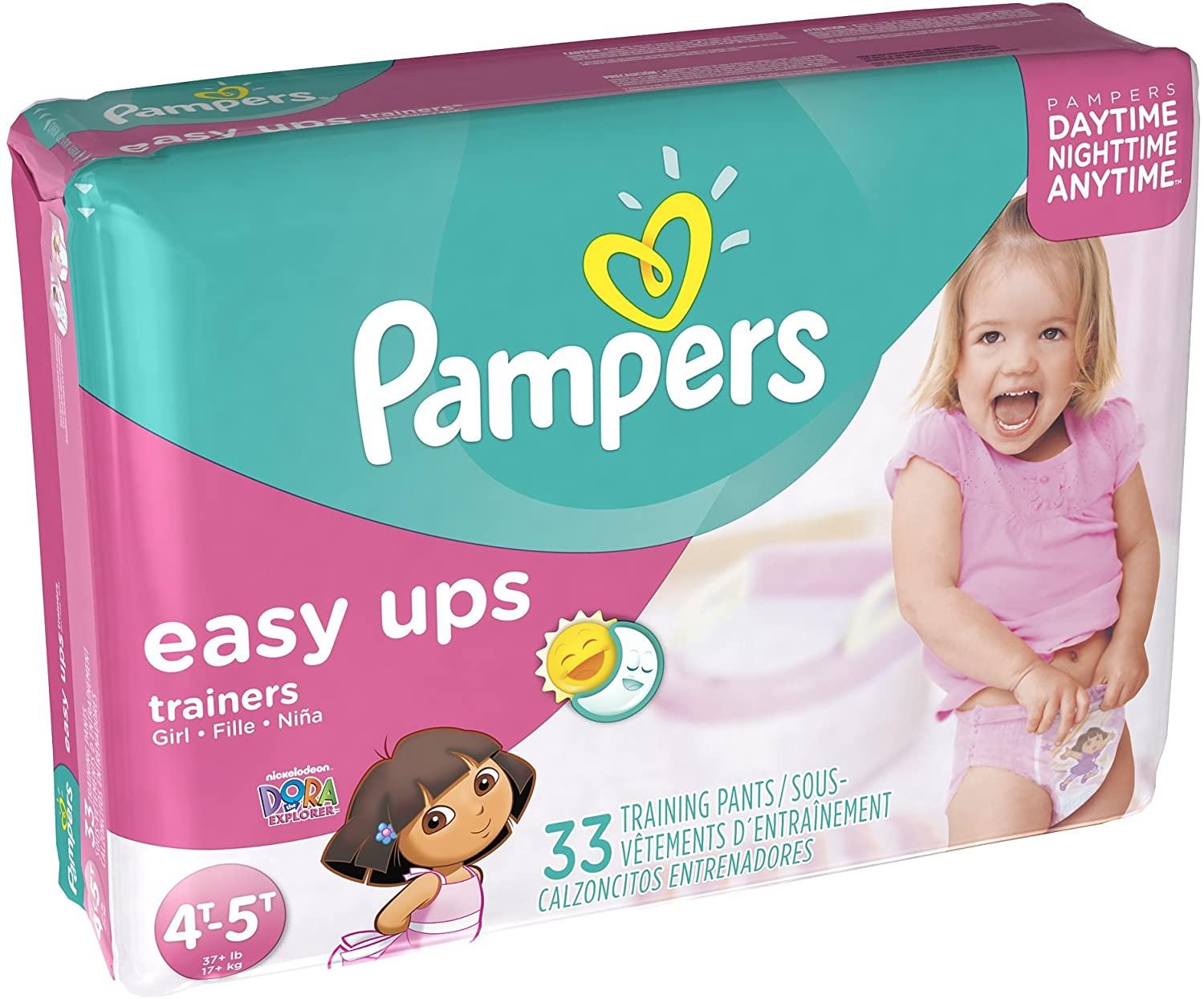 Pampers Easy Ups Girls Mega Pack, Size 6, 4T-5T, 33 Count