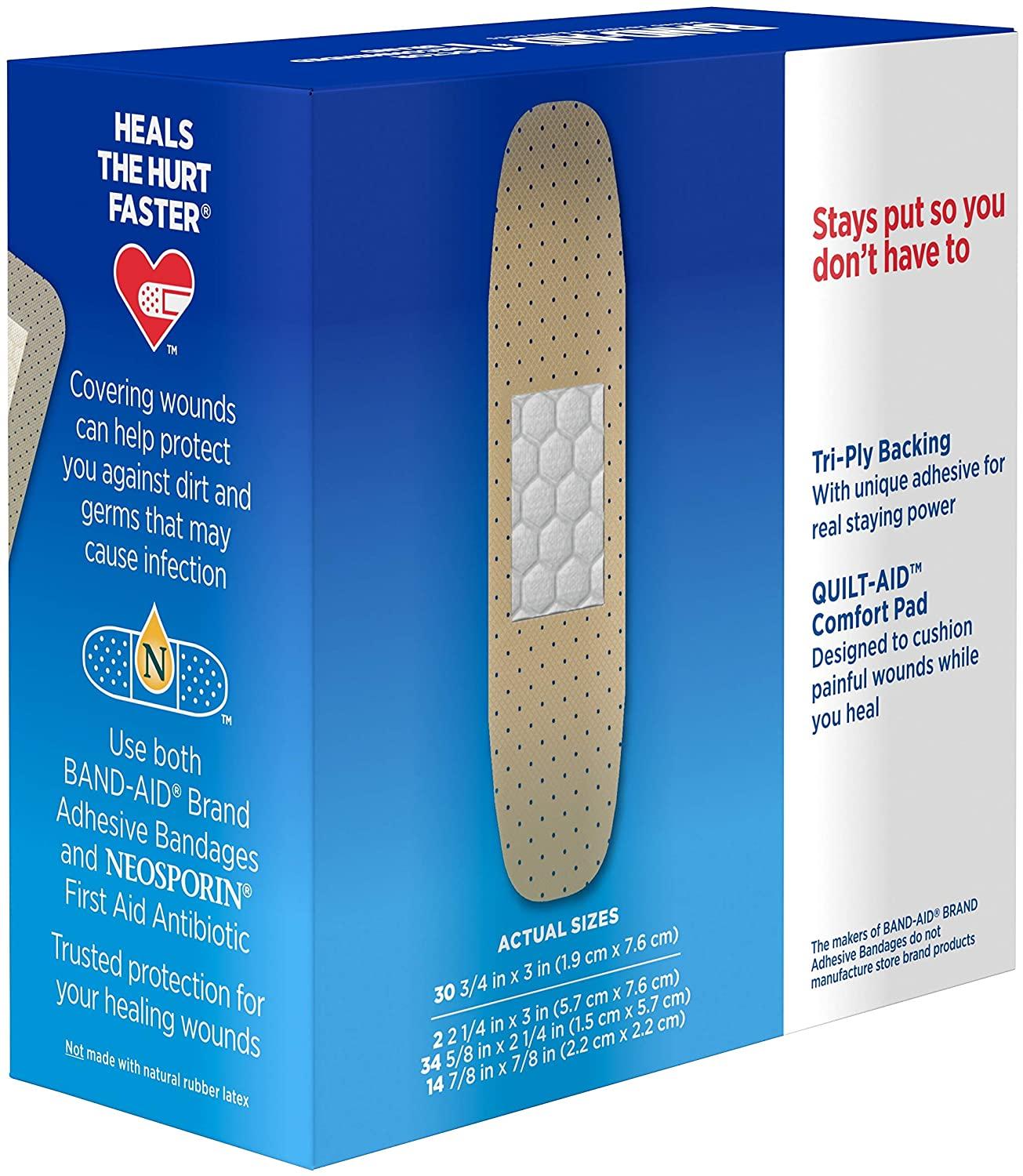 Band-Aid Brand Tru-Stay Sheer Strips Adhesive Bandages for First Aid and Wound Care, All One Size, 80 ct