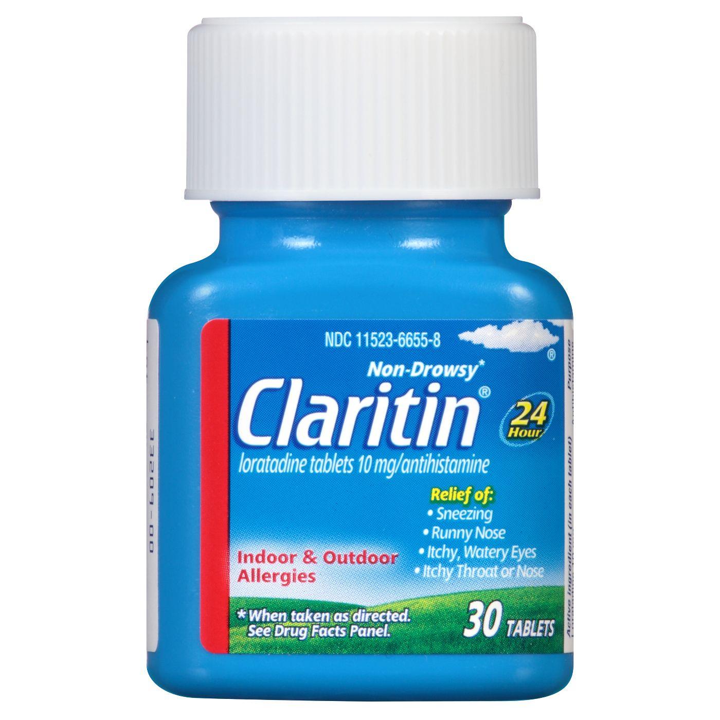 Claritin 24 Hour Indoor & Outdoor Non-Drowsy Allergy Relief Tablets - Loratadine - 30 Tablets