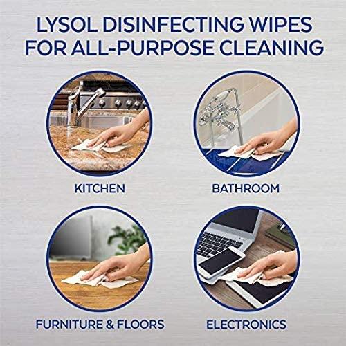 Lysol Disinfecting Wipes, Lemon & Lime Blossom, 80 Count, Pack of 4 (Packaging May Vary)