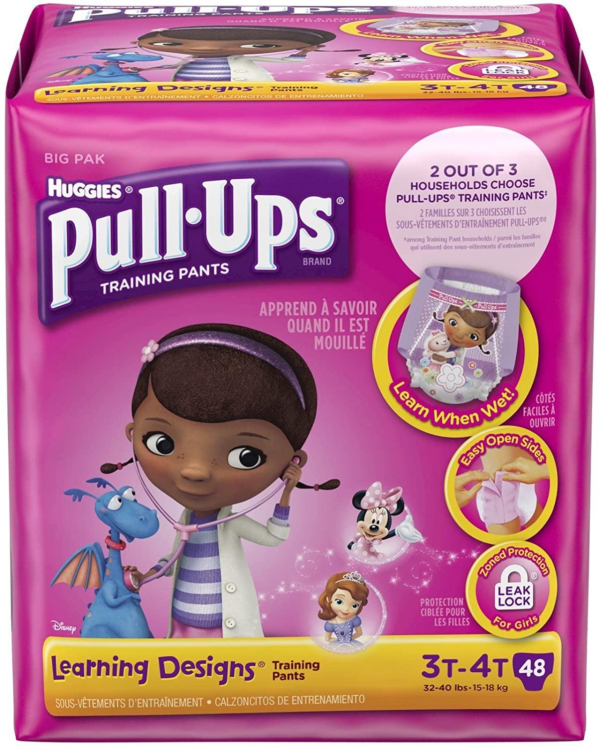  Huggies Pull-Ups Training Pants, 3T-4T Girls, Case of  88 : Preschool