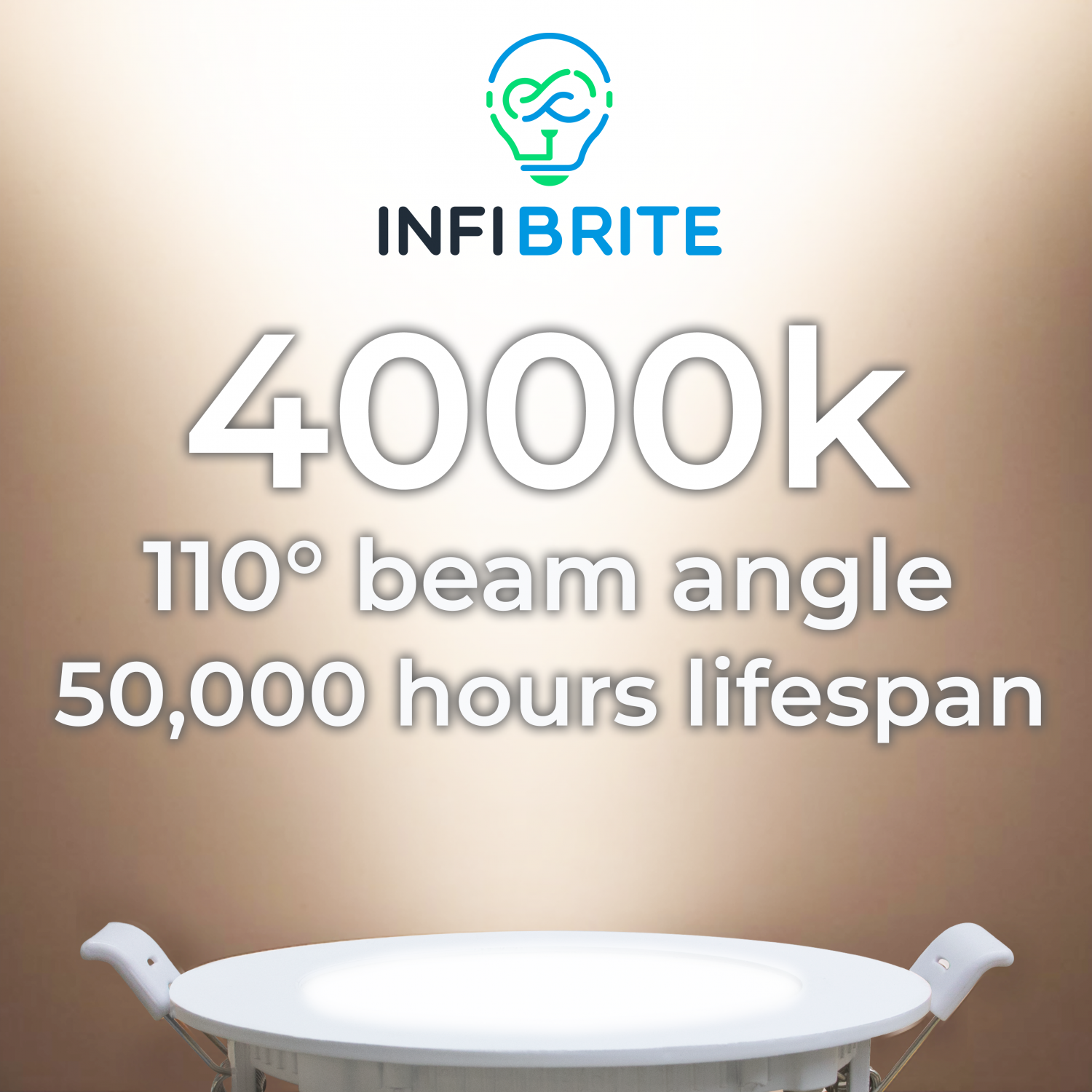 Infibrite 6 Inch 4000K Cool White 12W 1050LM Ultra-Slim LED Ceiling Light with Junction Box, Flush Mount, Dimmable, Fixture for Bedroom, Wet Rated for Bathroom, Easy Install, 110W Eqv, ETL & Energy Star, US Company (6 Pack)