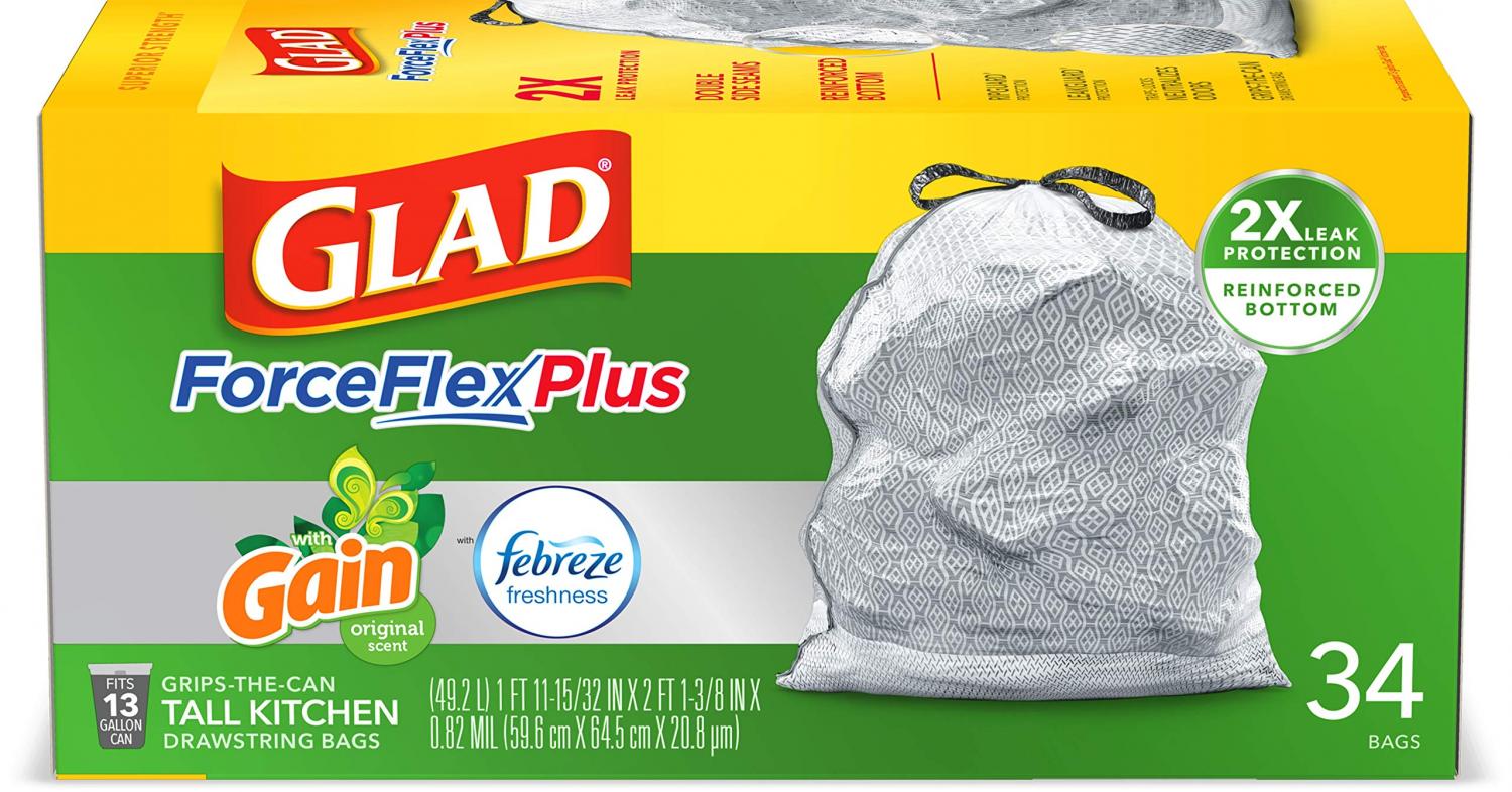 Glad Forceflexplus Tall Kitchen Drawstring Trash Bags - 13 Gallon