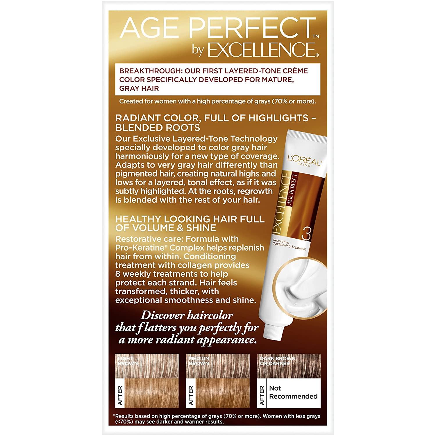 L'Oreal Paris ExcellenceAge Perfect Layered Tone Flattering Color, 6.5G Lightest Soft Golden (Packaging May Vary)