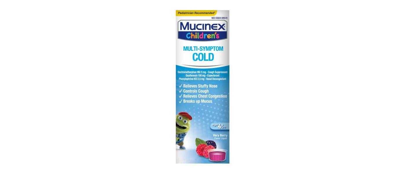 Children's Mucinex Multi-Symptom Cold Relief Liquid, Dextromethorphan, Very Berry, 4 fl oz