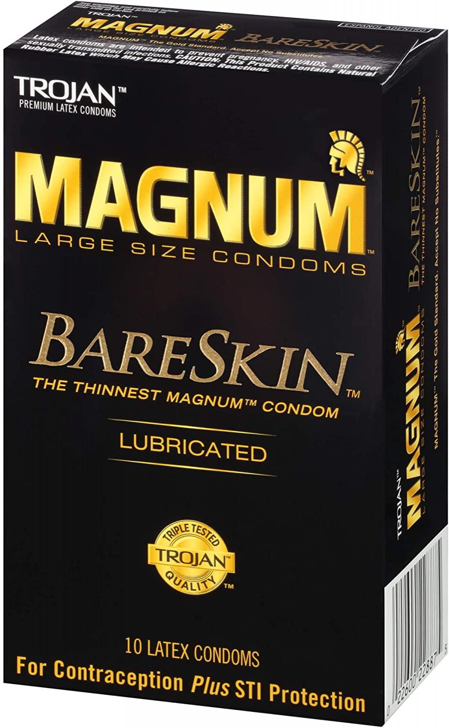 Trojan Magnum Bareskin Lubricated Large Size Condoms