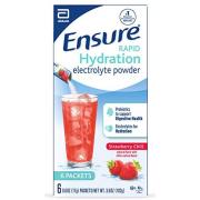 Ensure Rapid Hydration Electrolyte Powder, Prebiotics to Support Digestive Health, Strawberry Chill, Electrolyte Drink Powder Packets, 0.6 oz, (6 Count)