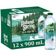 Poland Spring Origin, 100% Natural Spring Water, 900mL Recycled Plastic Bottle (12 Pack), 30.4 Fl Oz (1 Pack of 12 - NEW VERSION 2021)