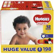 Huggies Snug & Dry Diapers, Size 3, 198 Count